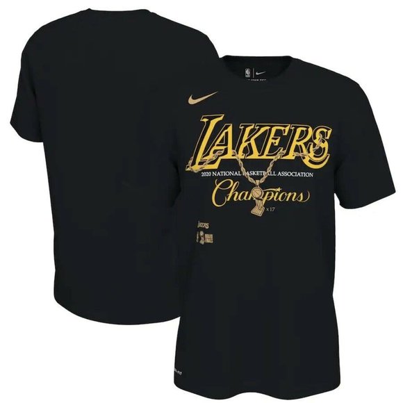 Nike Tee 2020 NBA LA Lakers Final Champions T-Shirt Dri-Fit Black Men's Size 2XL - Picture 3 of 3